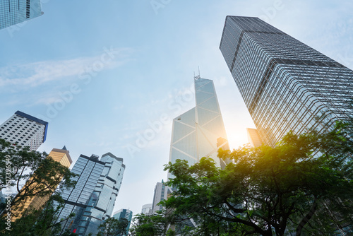 Wallpaper Mural Modern City Skyline with Lush Green Trees Torontodigital.ca