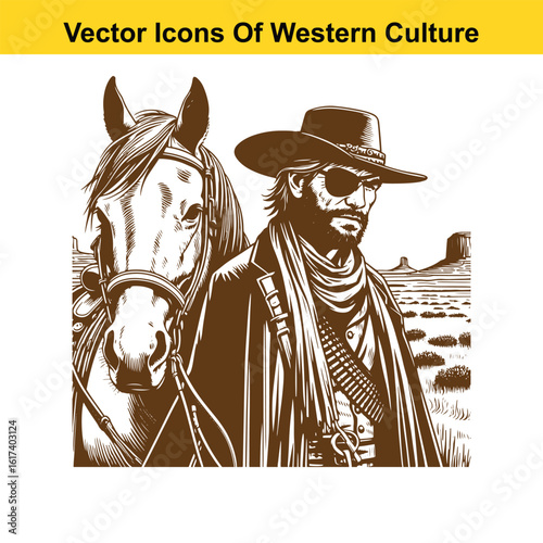 Steely Gaze & Stalled Reins: Cowboy & Horse in the Western Expanse