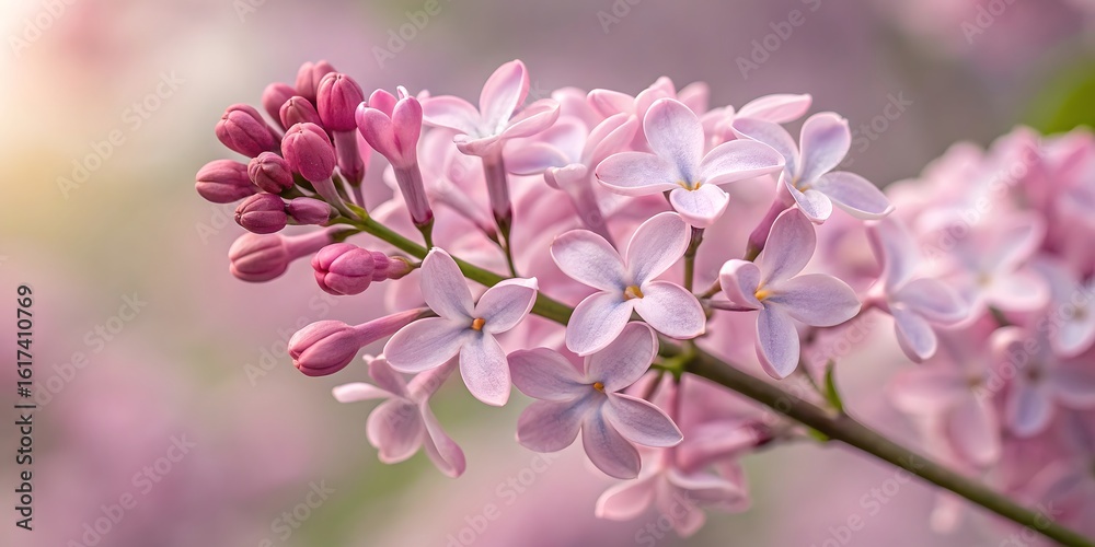 Fototapeta premium Dolly Shot of Pink Lilac Flower