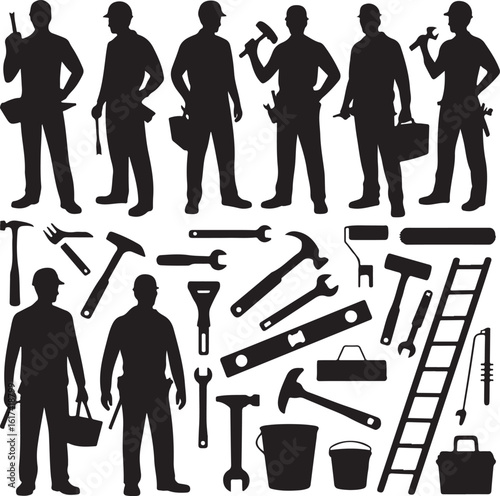 american worker.worker silhouette