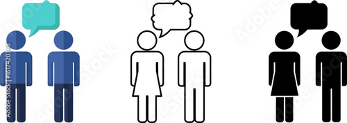 Communication dialogue conversation interaction talking interpersonal skills people icons