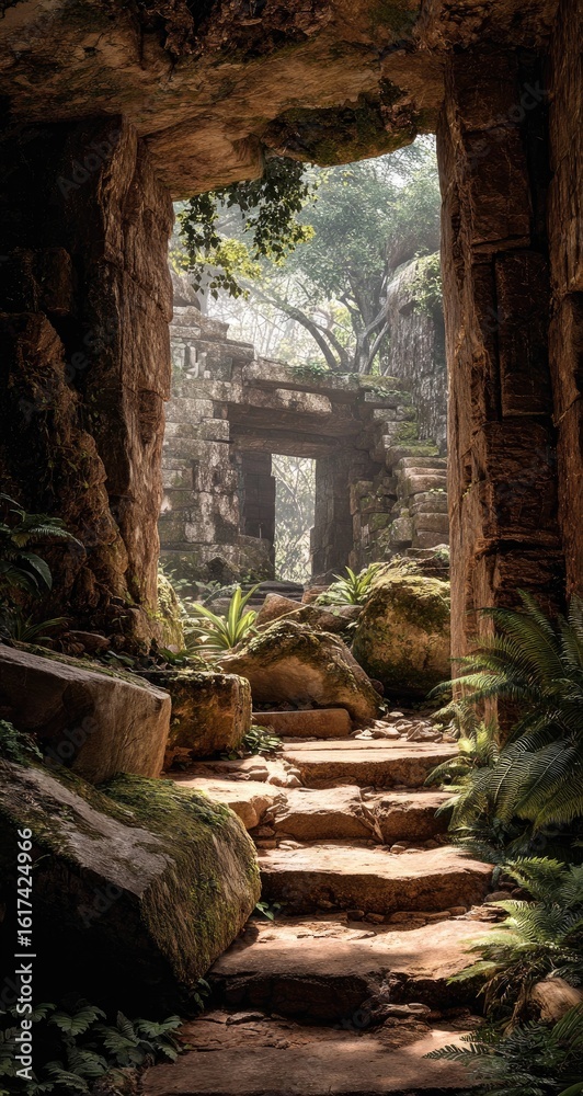 Obraz premium Ancient jungle passage