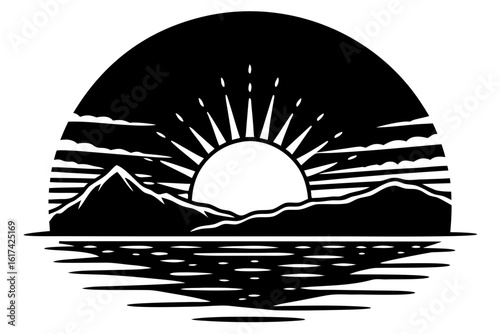Vector illustration of the sun rise