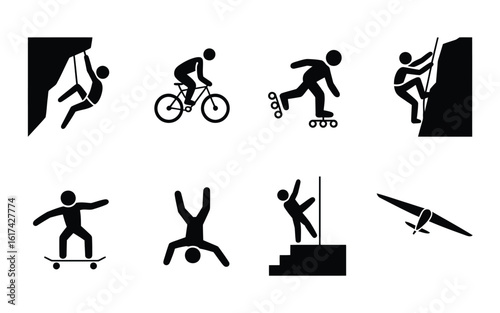 Depicting different activities icon set