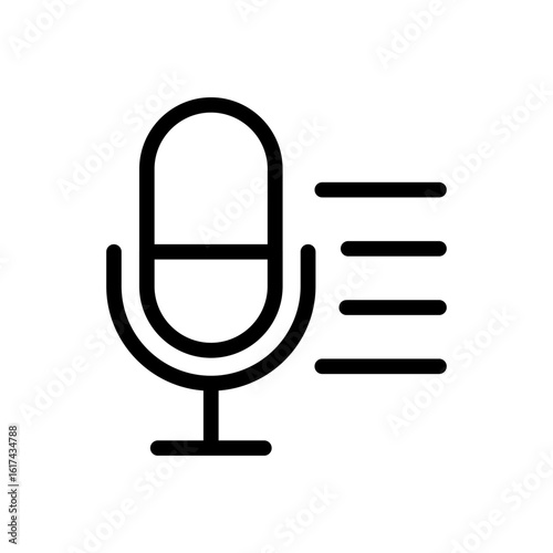 Speech to Text Icon. Voice Recognition and Audio Transcription Symbol