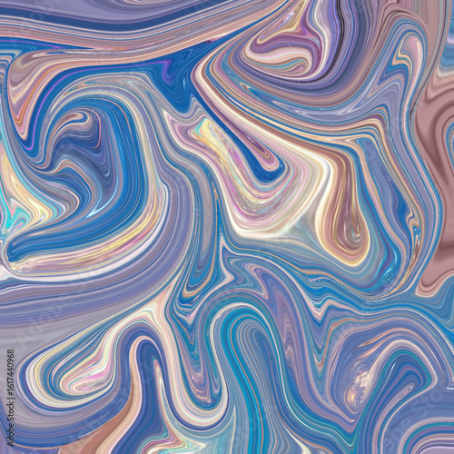 Whimsical pastel swirls in blue, cream, and lavender tones forming soft abstract curves. Evokes dreaminess and elegance in visual compositions.