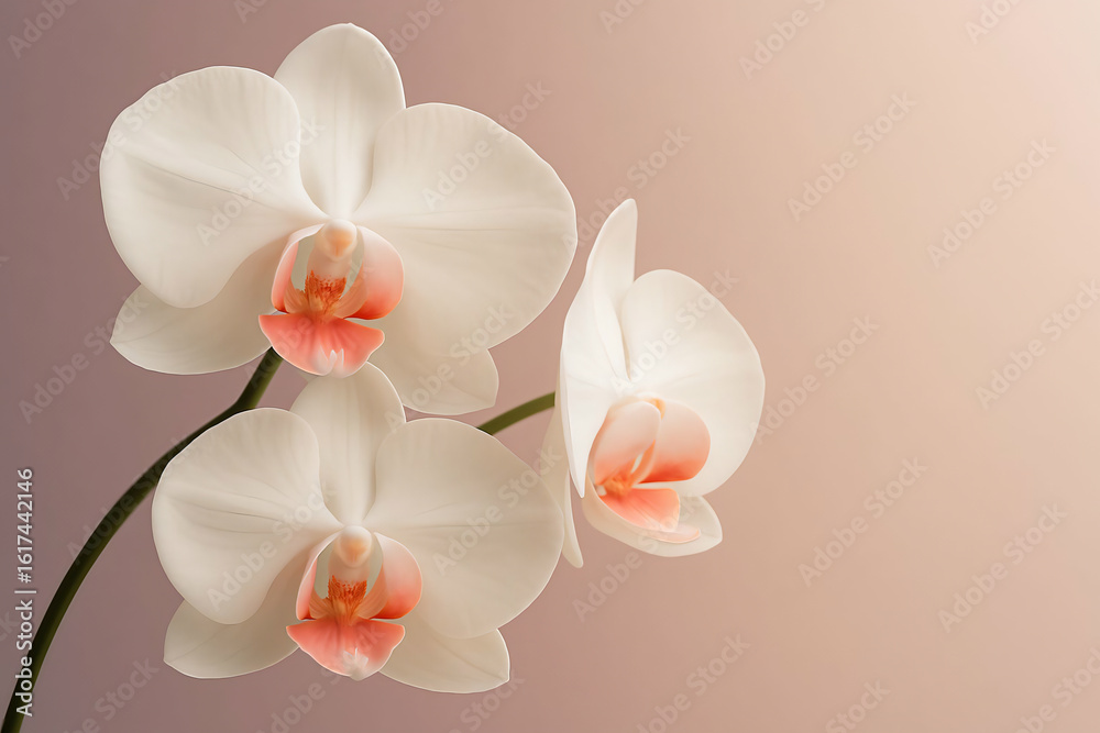 Obraz premium White phalaenopsis orchid blossom on black background