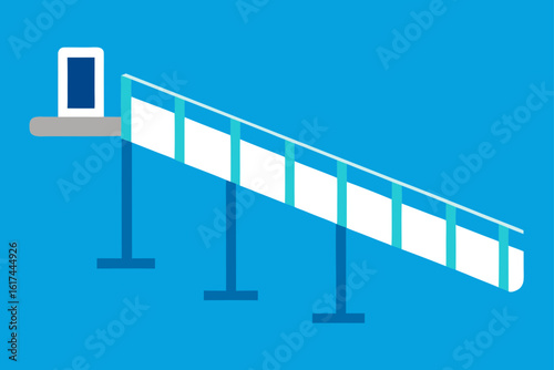 Conceptual illustration of a smartphone on a ramp leading to a digital world