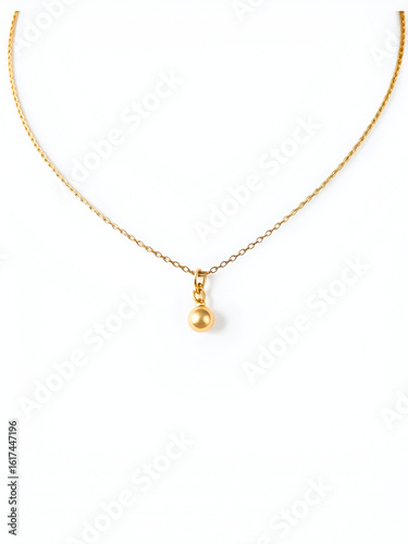 Wallpaper Mural Minimal gold choker with floating dot charm, isolated on white background Torontodigital.ca