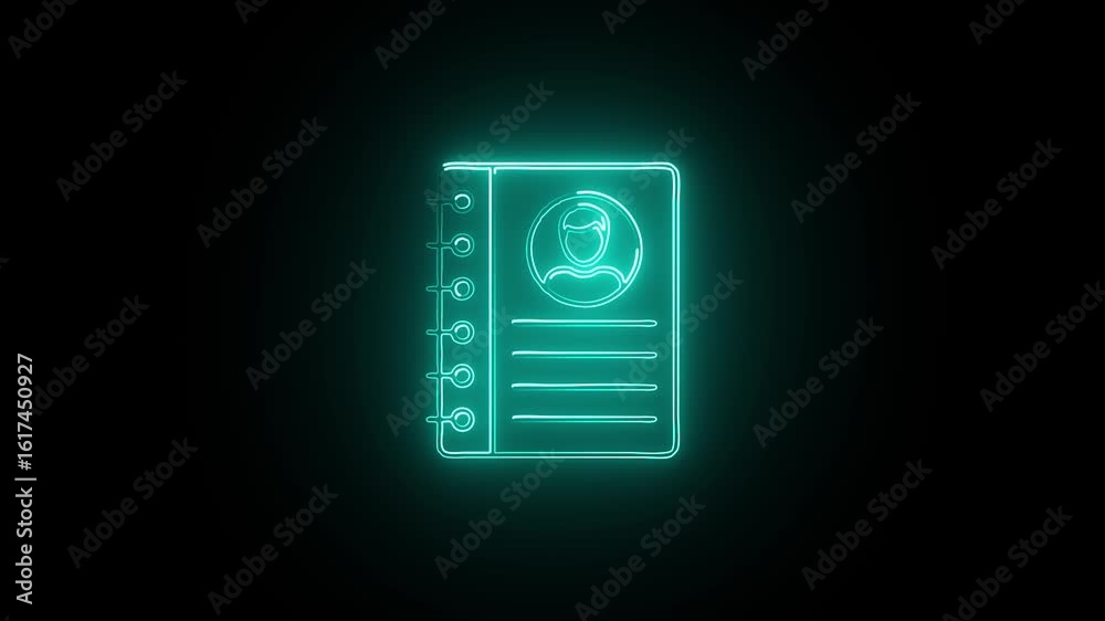 Official Contract Book in Neon Light. Glowing Legal Document Symbol in Neon. Neon Paper Document in Hardcover Look. Official Contract Book in Neon Light. Glowing Legal Document Symbol in Neon. Neon Paper Document in Hardcover Look.