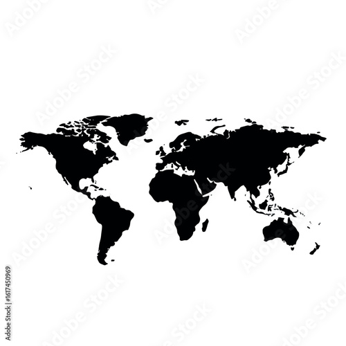 Black and White World Map