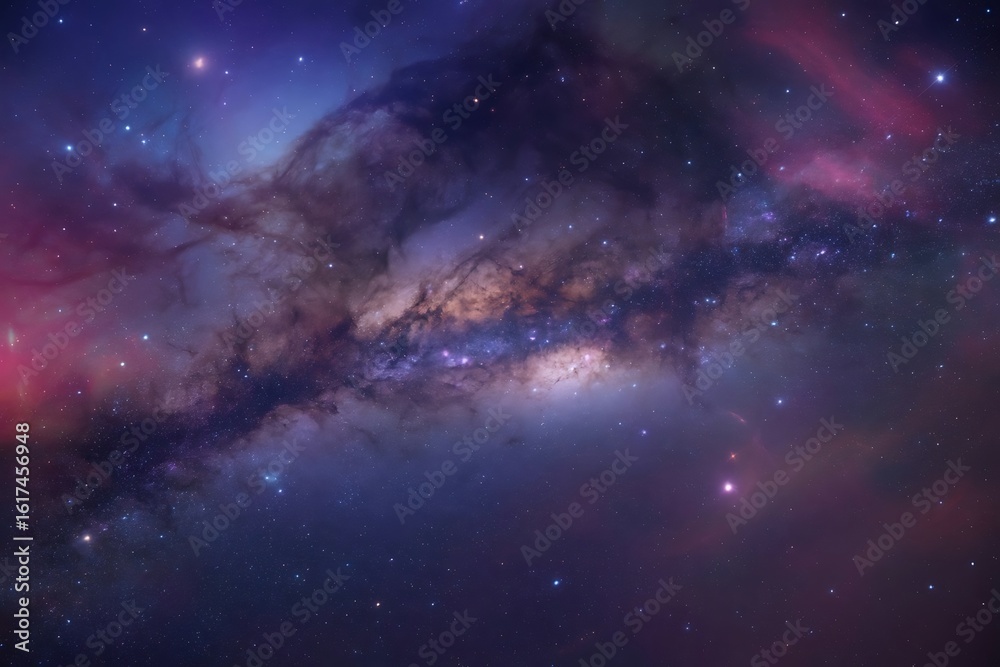 Fototapeta premium Vast Cosmic Nebula With Swirling Colors And Distant Stars space galaxy