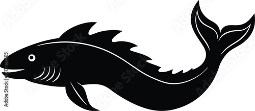 Leviathan Silhouette Vector Art Illustration