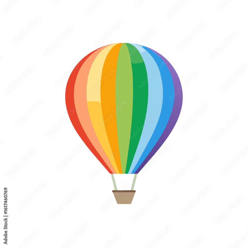 Fototapeta premium Colorful hot air balloon ascending against a black background
