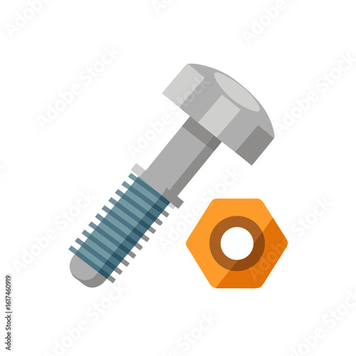 Simple bolt and nut icon