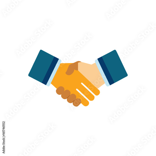 Two hands shaking in agreement symbolizing partnership and success