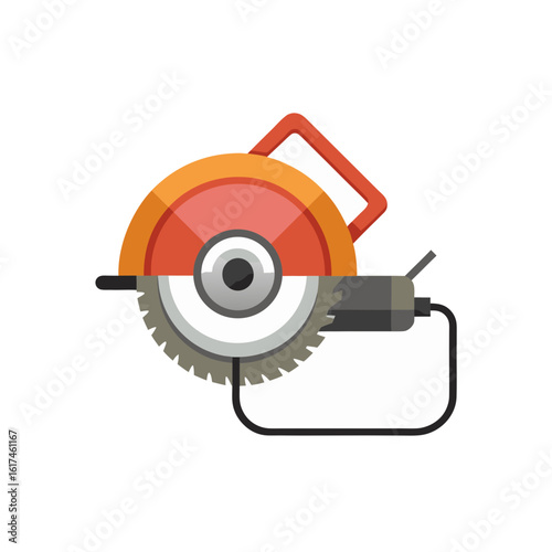 Modern flat design circular saw icon