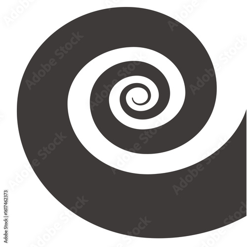 黒色の大きな渦巻きのシルエット背景