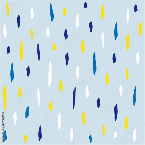 手描きの不揃いなしずくのような模様のある青色の背景