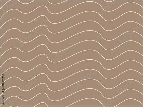 レトロな曲線パターンの背景素材 茶色 organic wave