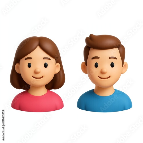 girl and boy 3d icon
