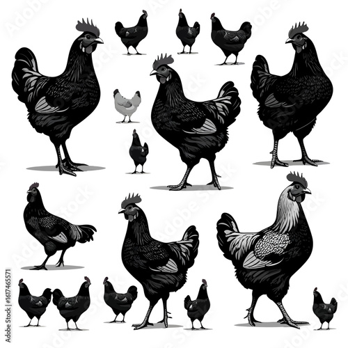 set of chicken