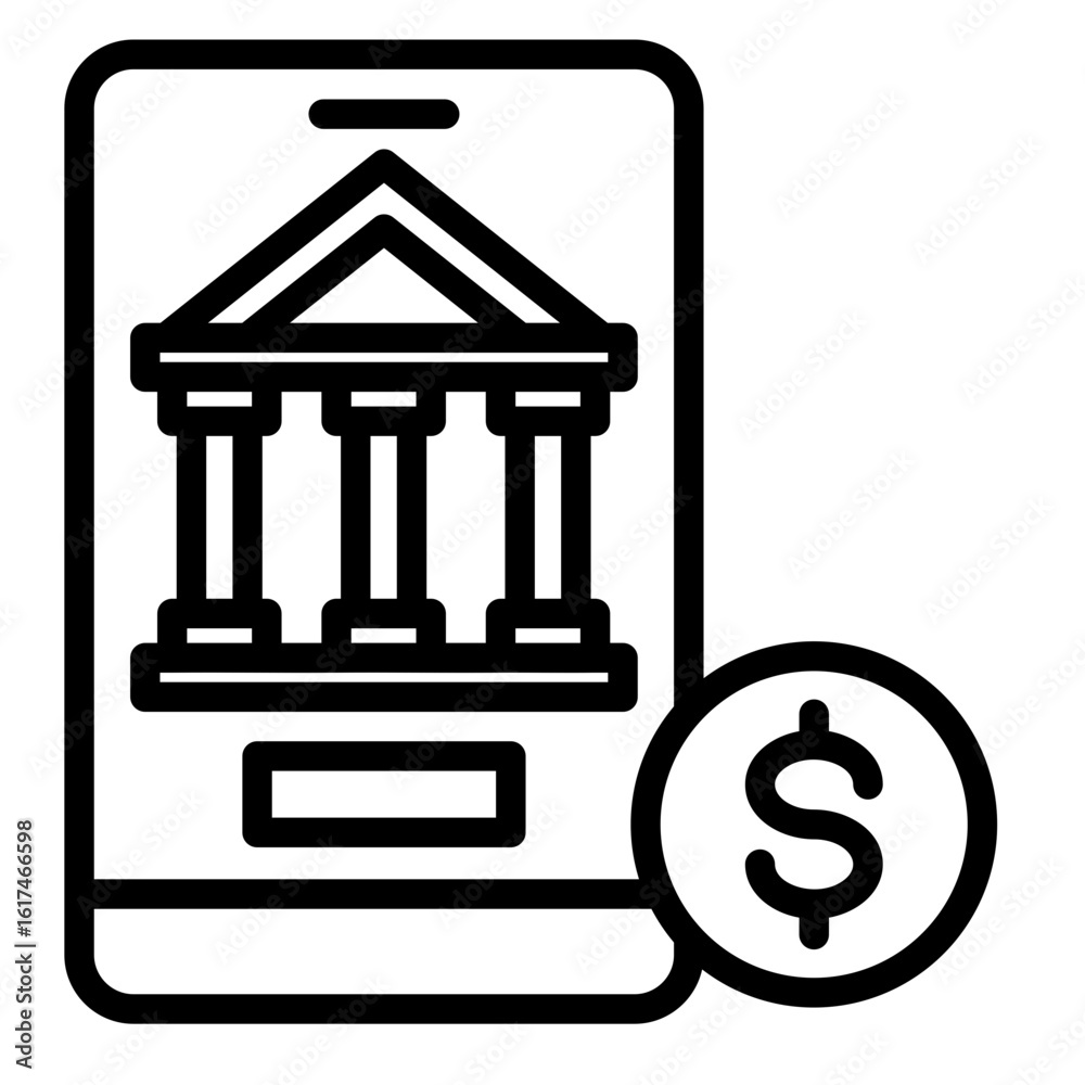 Mobile Banking Icon Element For Design Mobile Banking Icon Element For Design