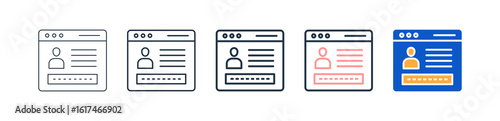 Login different style icons set vector illustration. 