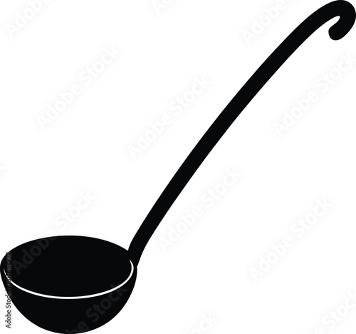 Soup Ladle Minimalist Shape silhouette vector art illustration