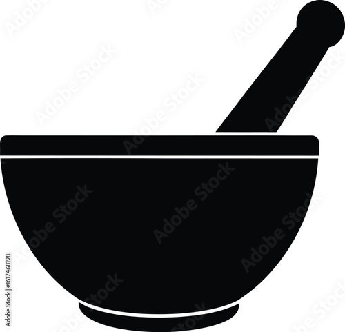 Pestle with Clean Edge silhouette vector art illustration