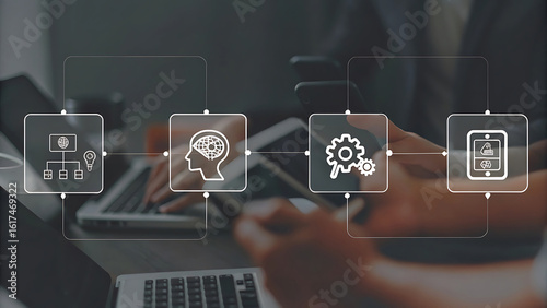 AI Agents And Assistant Displaying Multiple Virtual Interactions