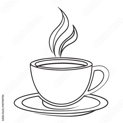 Steaming Coffee Cup: An elegant illustration of a warm cup of coffee emitting fragrant steam. The image captures the simple pleasures of a morning beverage.