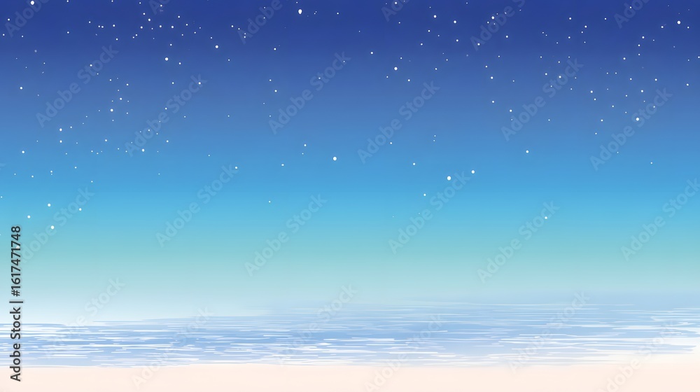 Fototapeta premium A tranquil night sky over a calm beach.