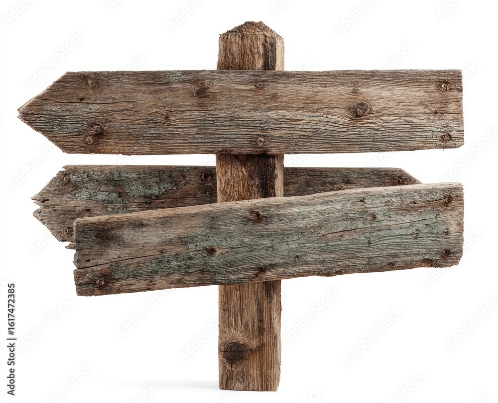 Fototapeta premium Weathered wooden directional sign