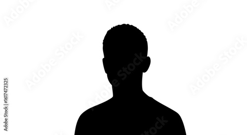 Silhouette of a person's head and shoulders against a light background. 