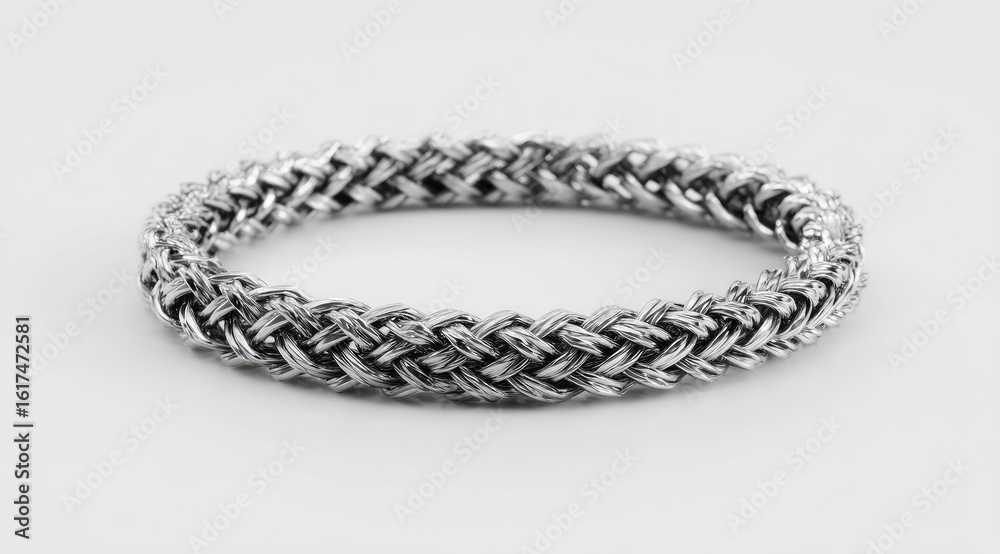 Fototapeta premium Close-up of a braided metal bracelet (1)
