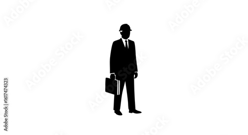Silhouette of a Professional with a briefcase.