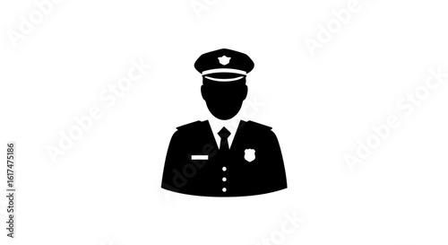 A police officer silhouette in uniform. 