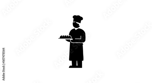 A chef, holding a tray of food, is ready to serve a delicious meal.