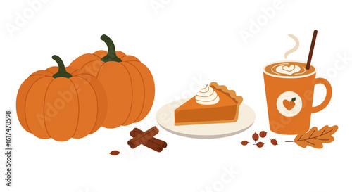 Cozy Autumn Treats: Pumpkin Pie, Latte, and Spice