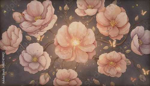 Expanding Brown Organic Shape Forming on a Light Background in Slow Motion