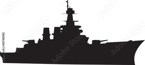 Battleship Silhouette vector illustration
