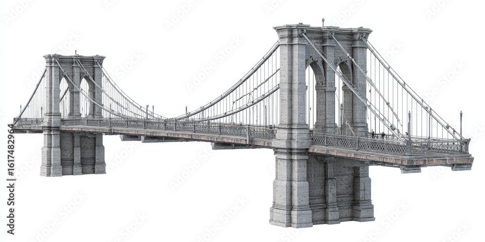 Obraz premium Gray stone suspension bridge
