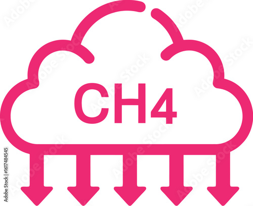 Methane emissions concept illustration of greenhouse gas ch4 pollution cloud