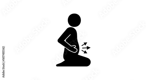 Silhouette of a person demonstrating breathwork.