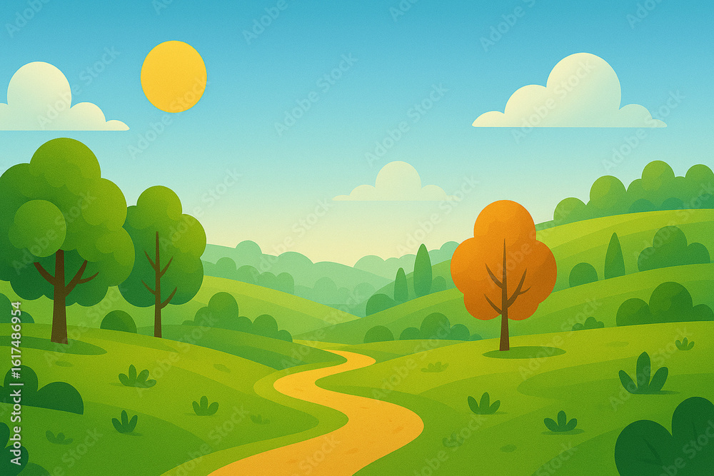 Obraz premium summer landscape with trees