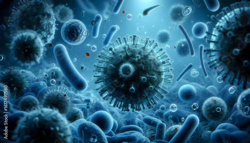 Virus Cells in Scientific Environment