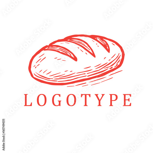 Hand-drawn monochrome logo featuring a rustic loaf of bread with vintage serif text, evoking warmth, tradition, and artisanal charm.