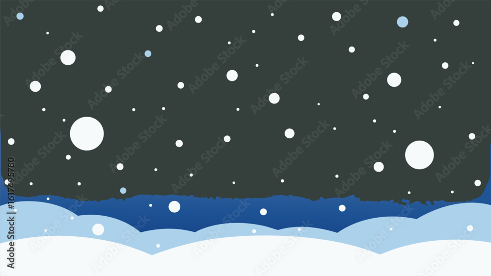 Naklejka premium Snowfall with Light Bokeh Effect Vector Background Design
