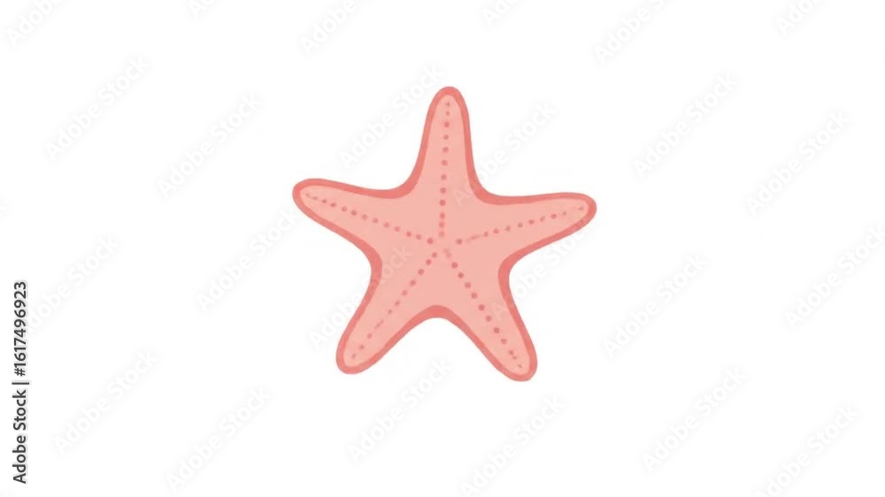 Cartoon Starfish Animation on White Background Cartoon Starfish Animation on White Background